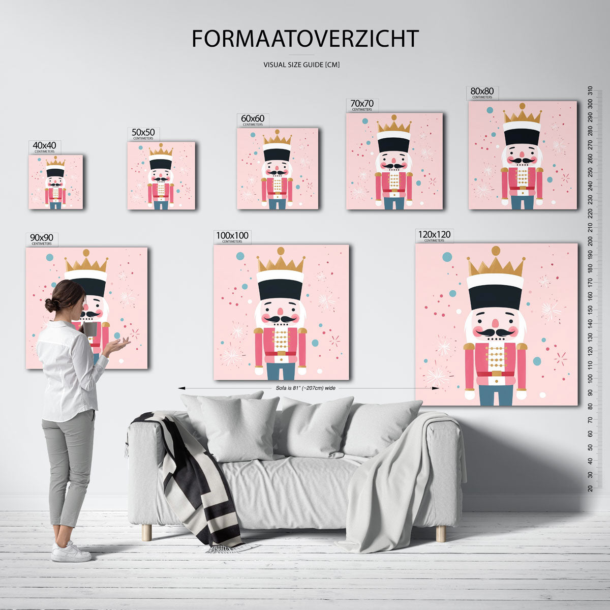Notenkraakfiguur met kroon – vierkante muurposter voor de kinderkamer
