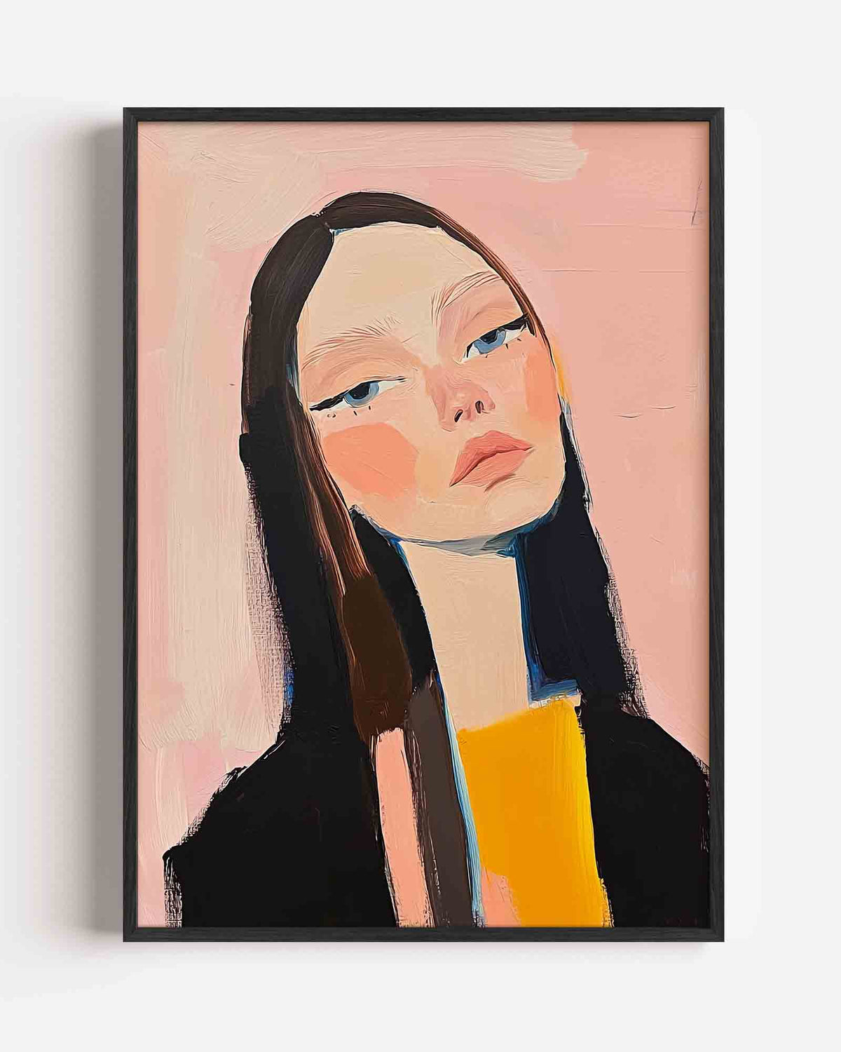 Vrouwelijk portret – dromerige illustratie poster als wanddecoratie