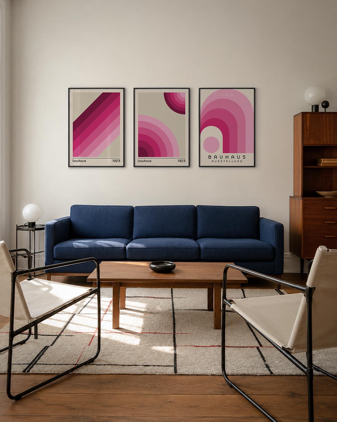 Kleurrijke diagonalen driedelige posterset – deze posterset in drie delen toont een dynamisch lijnenspel van diagonale