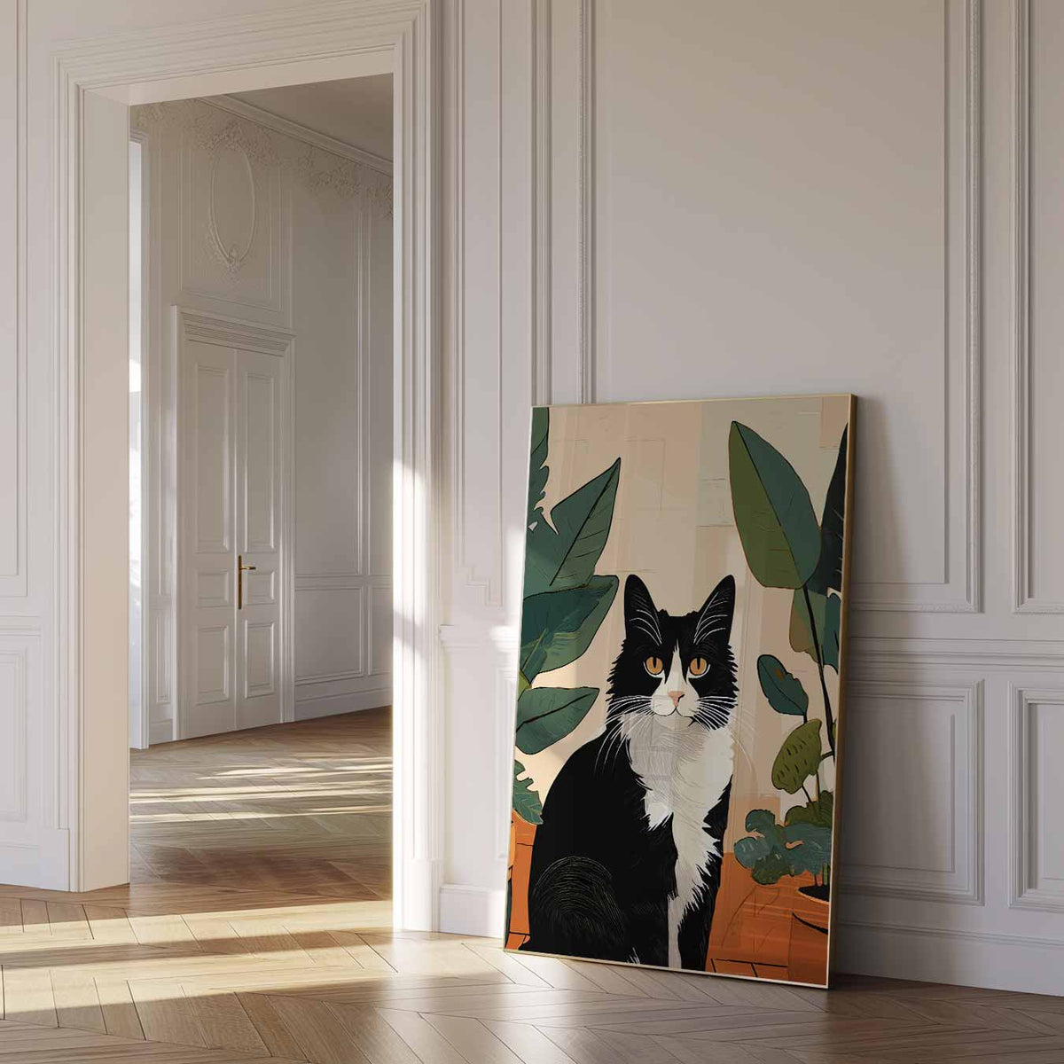 Stijlvolle Kattenwonders – dierenposter als moderne staande wanddecoratie
