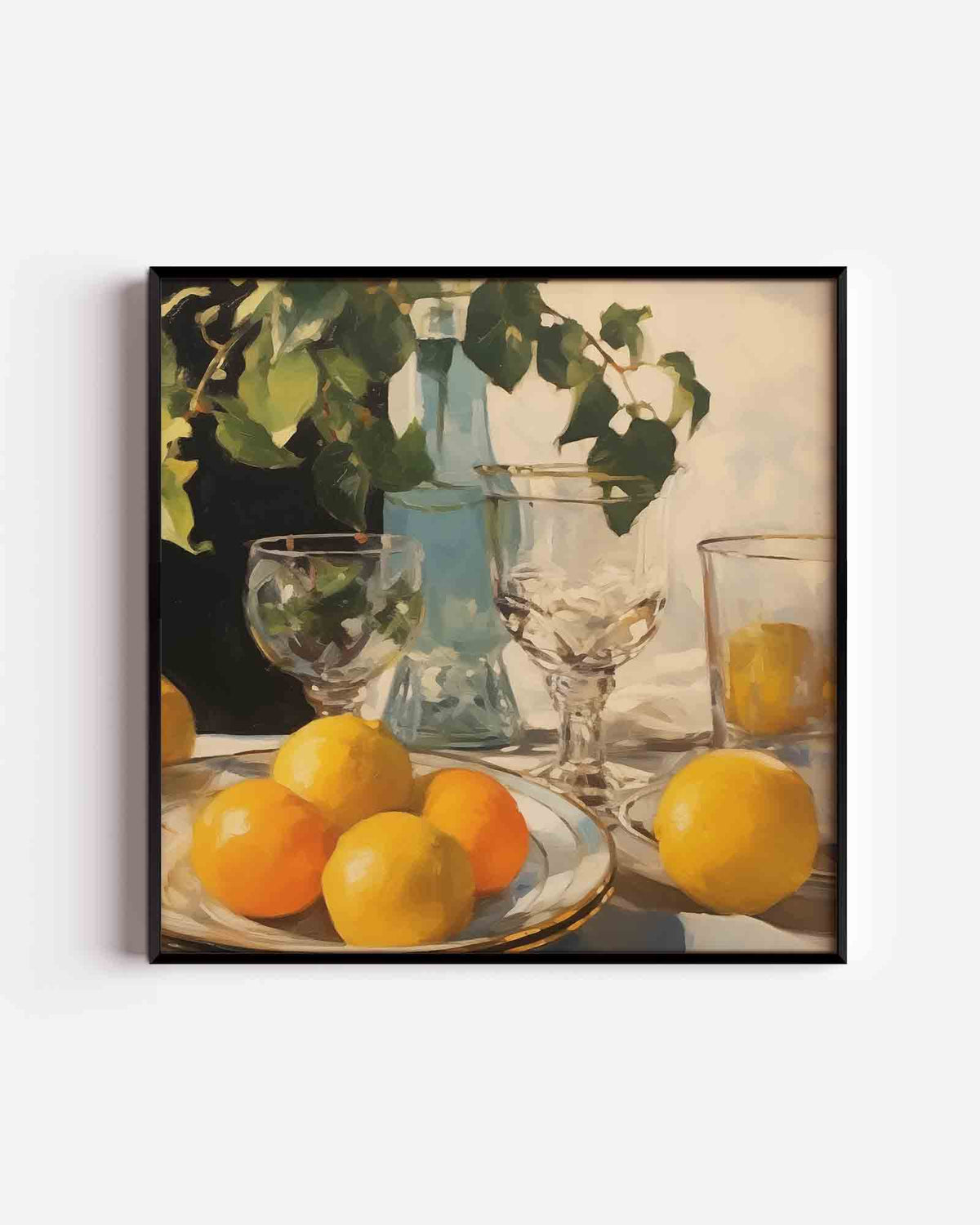 Citrus en glazen – keuken vierkante poster als wanddecoratie