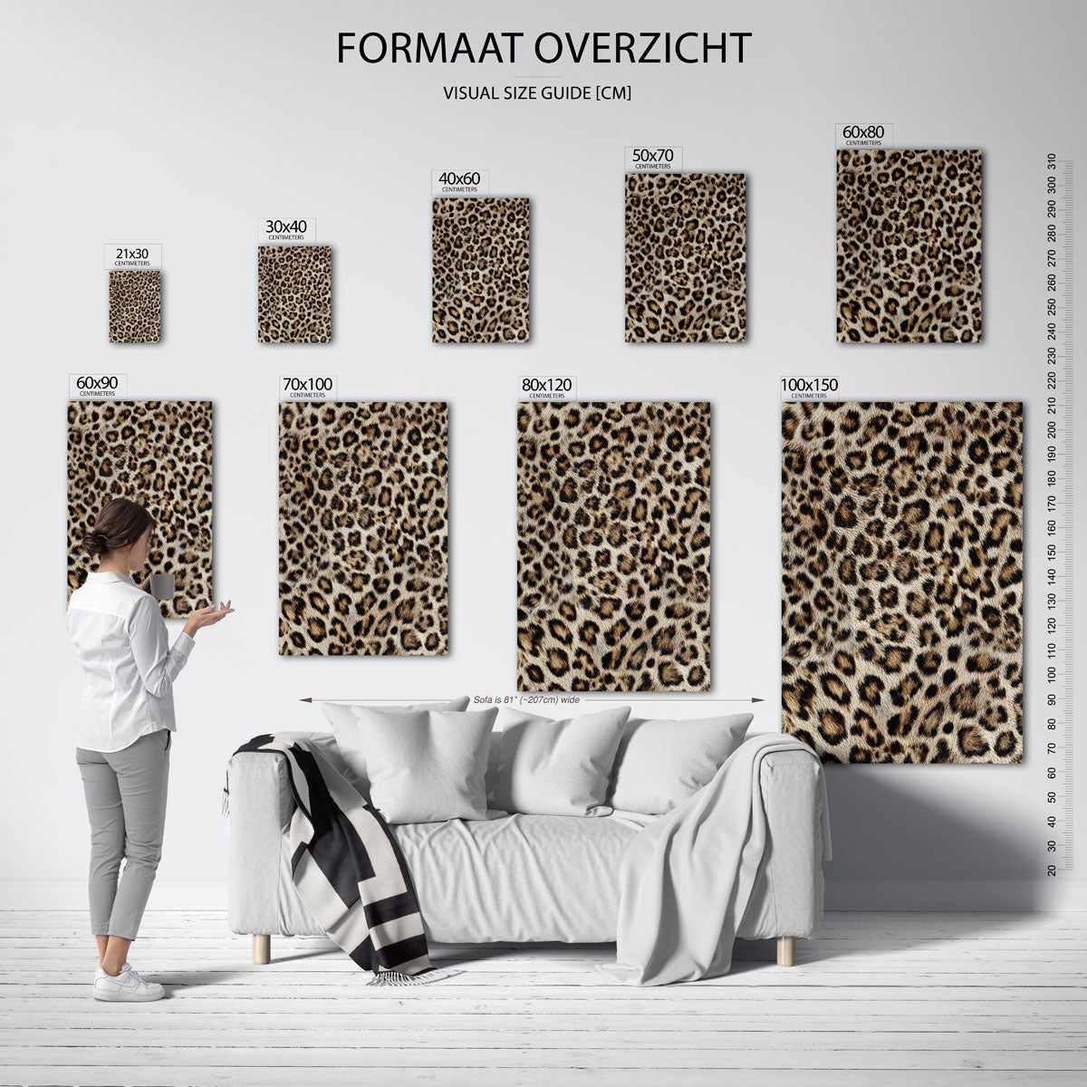 Luipaardprint – staande muurposter met safari thema