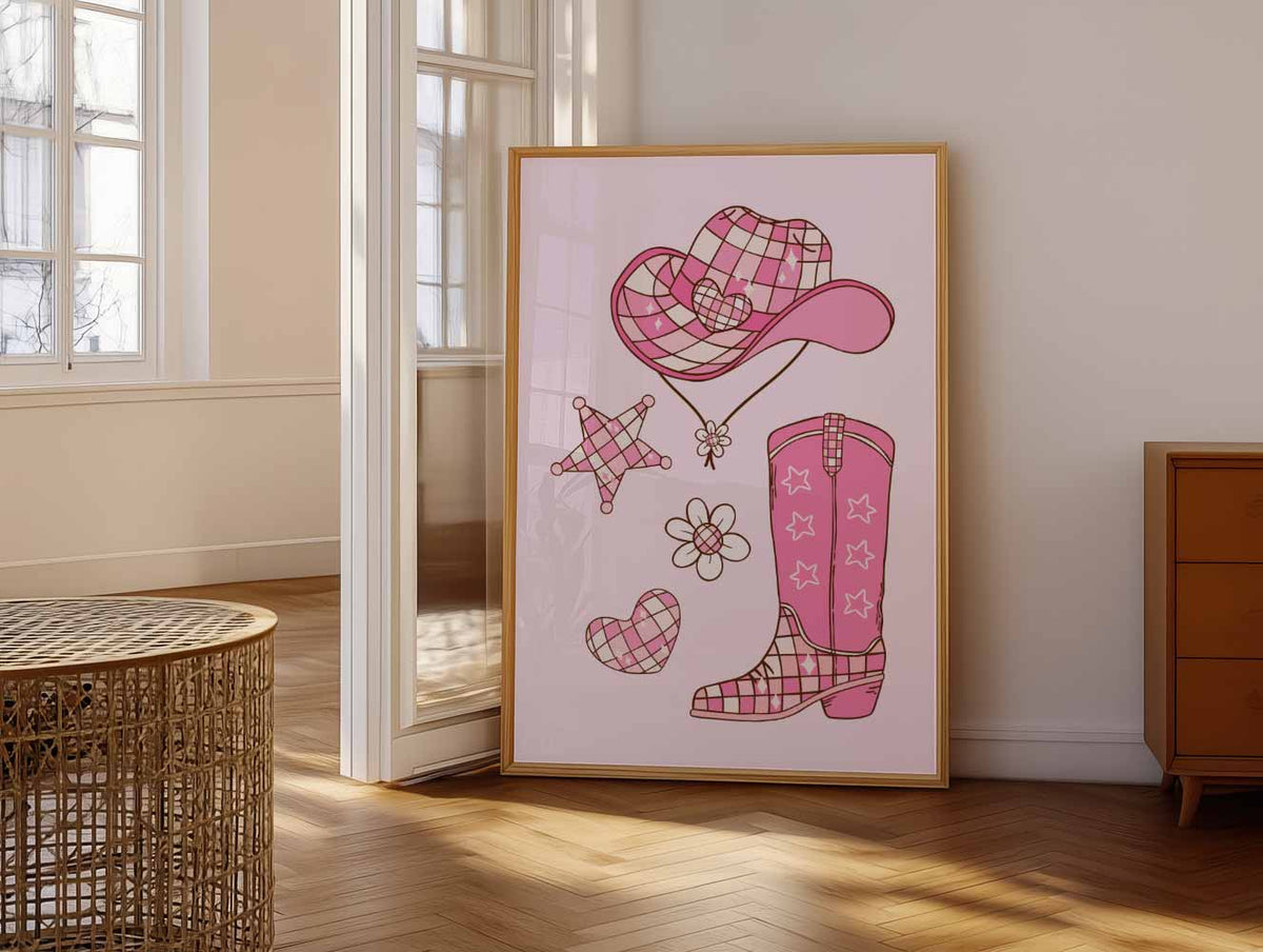 Cowboy Chique – vrolijke paasillustratie als portret poster