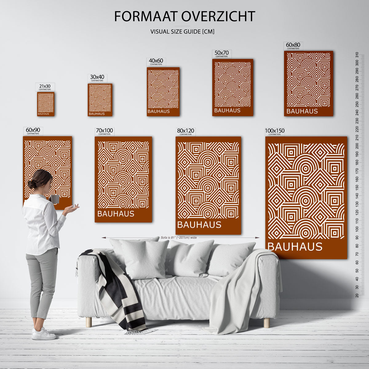 Lijnen en patronen – Bauhaus poster als moderne geometrische wanddecoratie