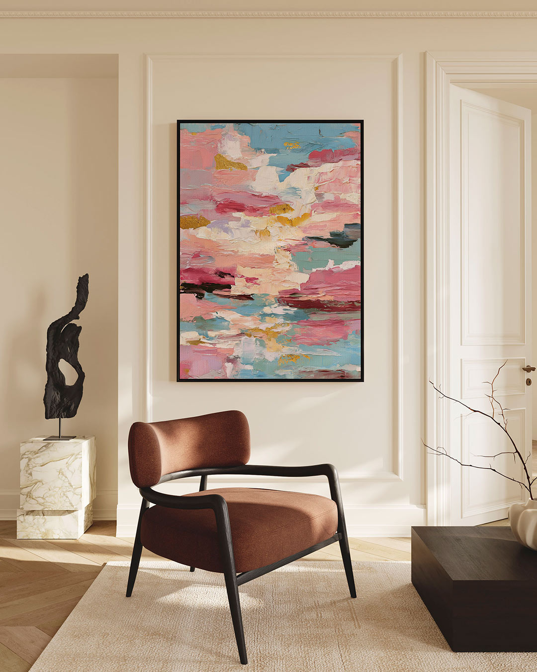 Kleurrijke vegen – staand wanddecoratie kunstwerk
