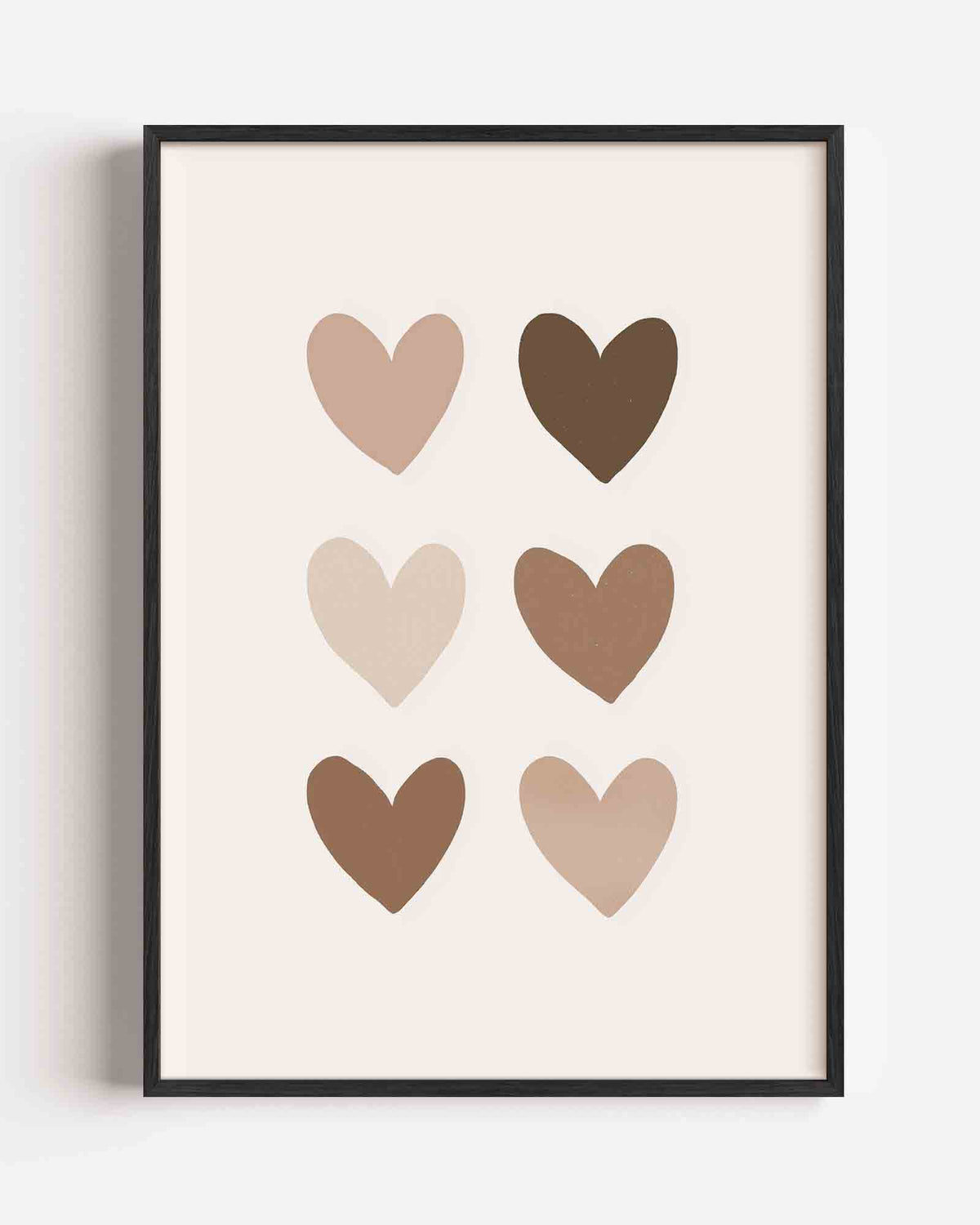 Harten in neutrale tinten – kids portret poster als wanddecoratie
