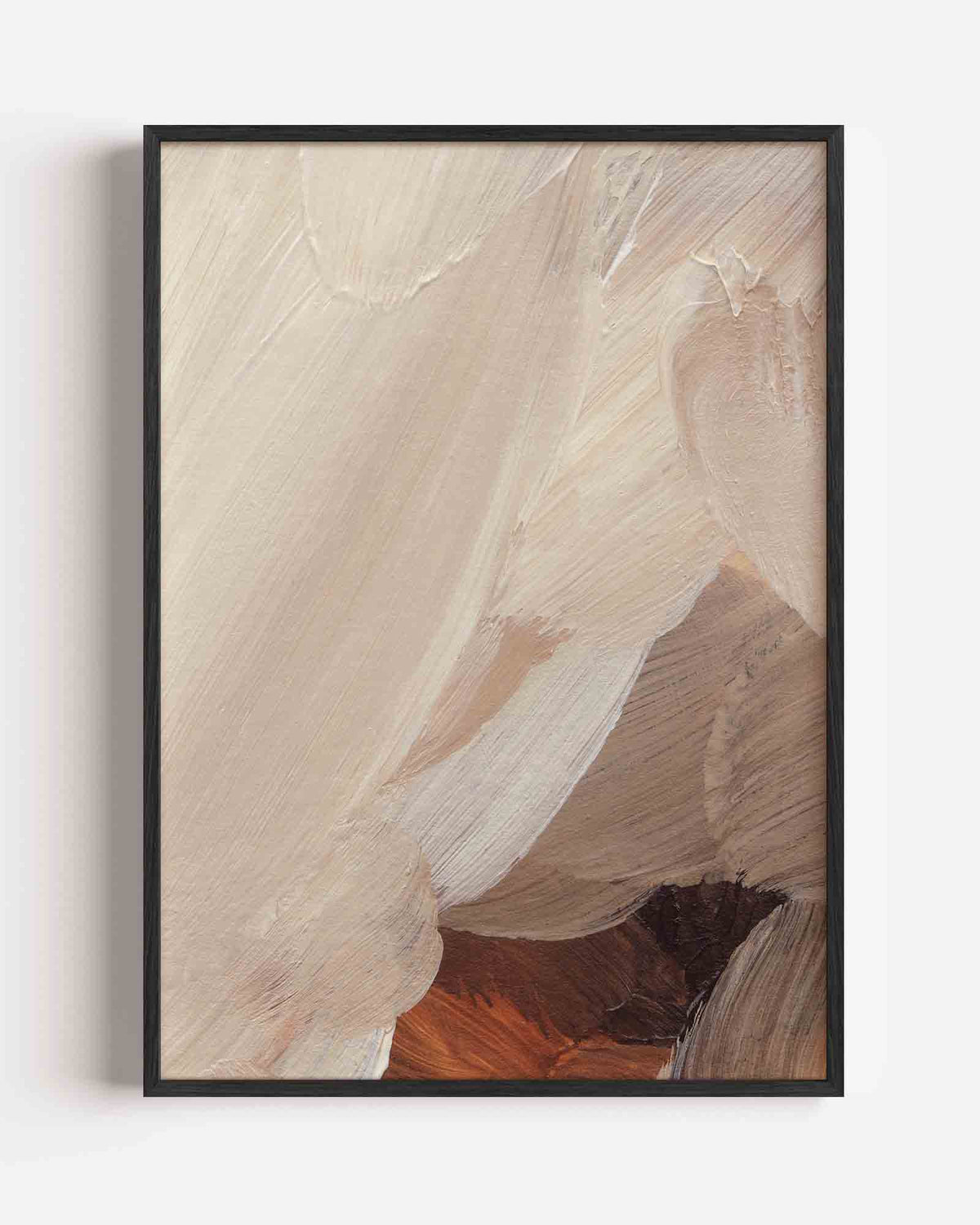 Beige en bruine abstracte – schilderkunst portret poster als wanddecoratie