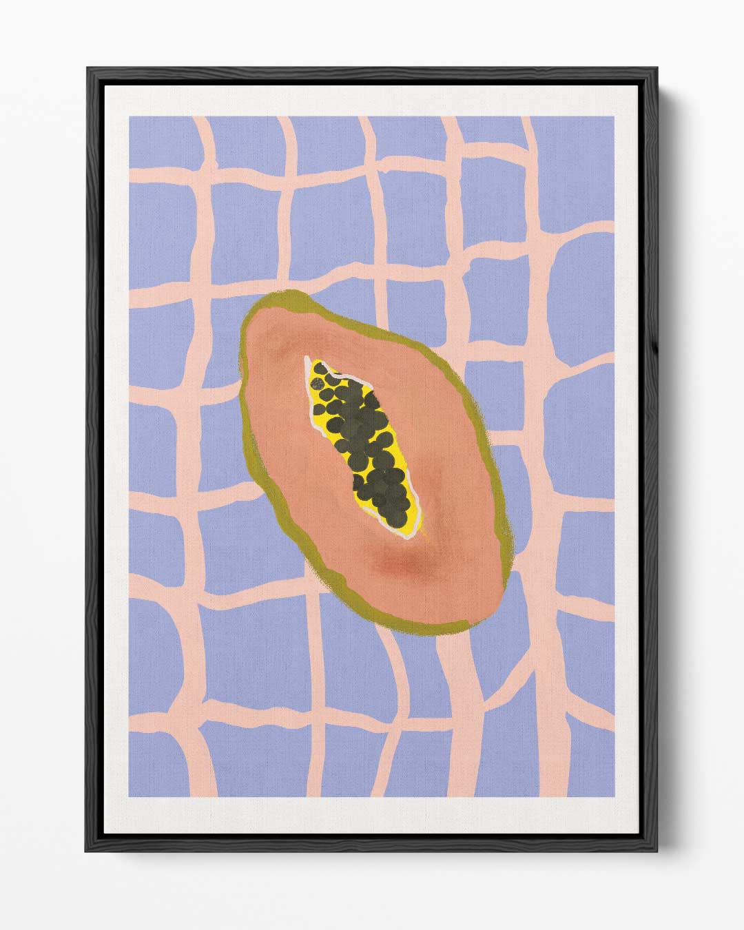 Tropische Papaya Vibes – portret kunstwerk als wanddecoratie