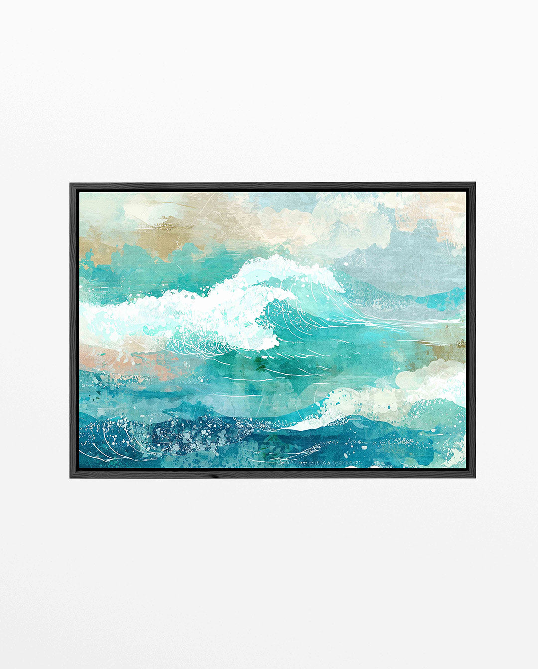 Dynamische oceaangolven – liggend abstract kunstwerk