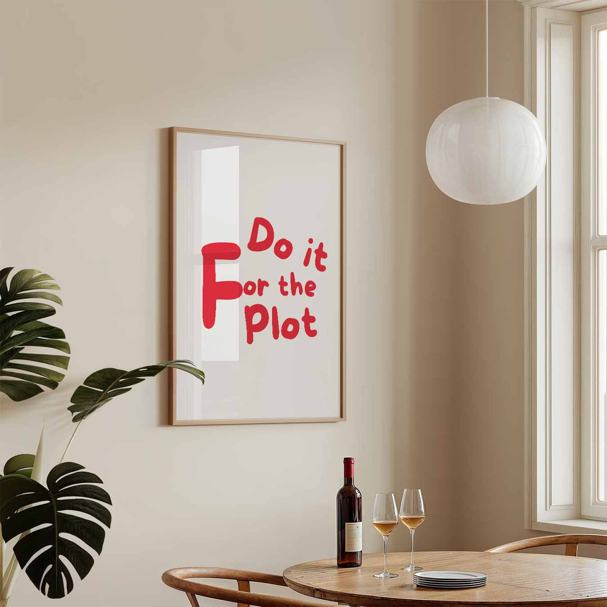 Inspirerende "Do It For The Plot" – tekstposter in staand formaat