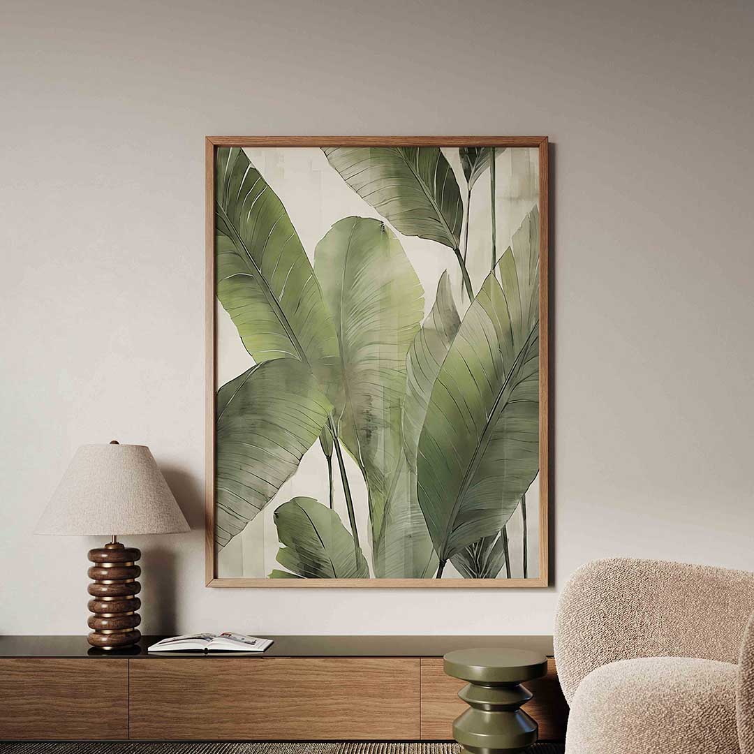 Grote groene bladeren – tropische jungle poster in staand formaat
