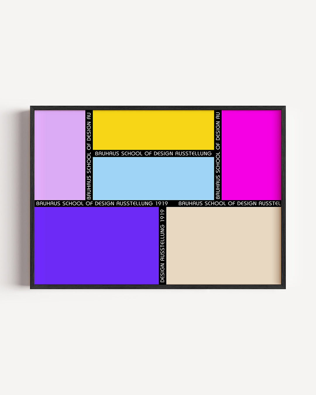 Vorm en kleurvlakken – liggende Bauhaus poster als wanddecoratie