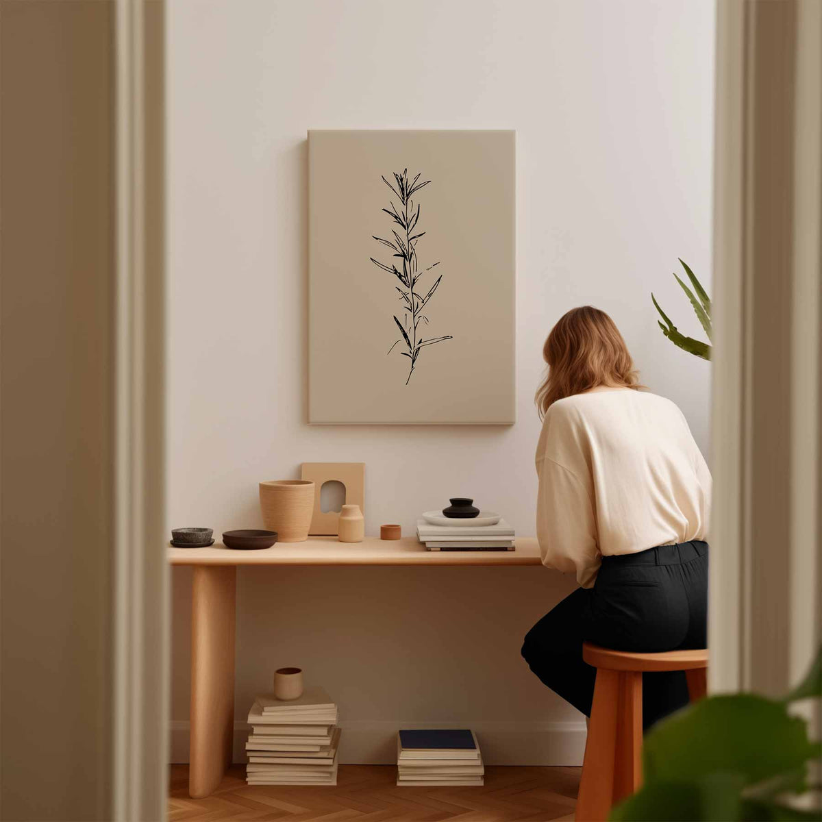 Elegante Botanische Schets – modern portret kunstwerk van WallArtistic