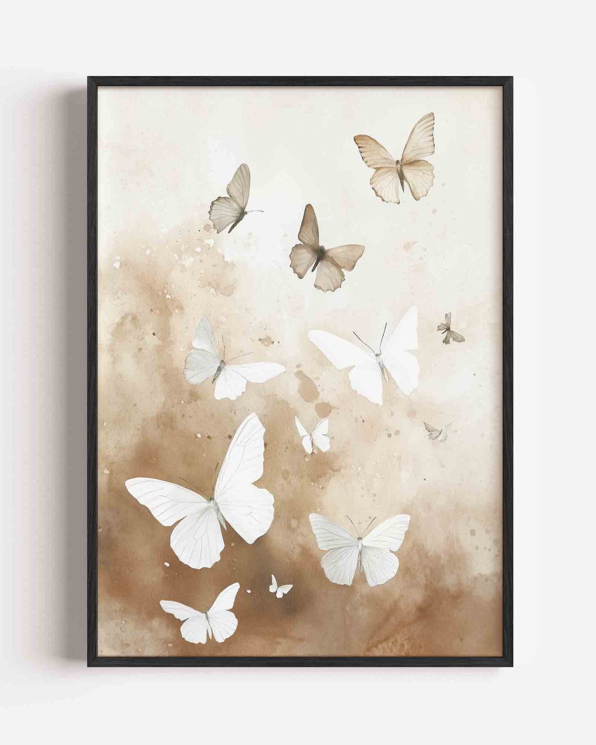 Vlinders in beige – kids portret poster als wanddecoratie