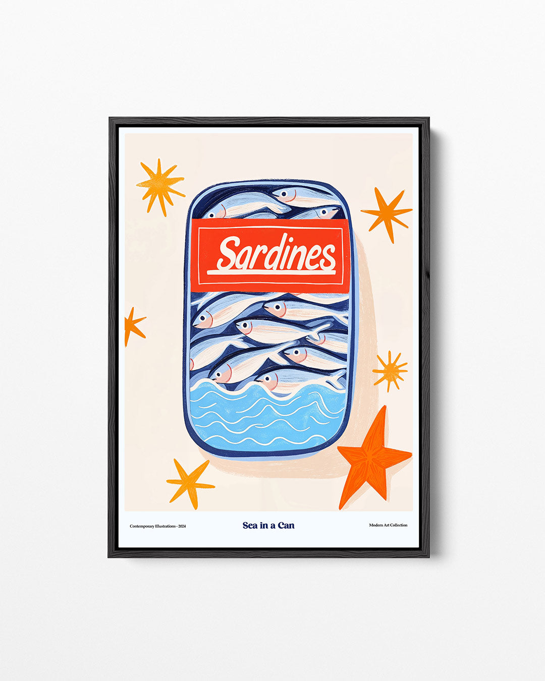 Vrolijke vis illustratie – staand wanddecoratie kunstwerk