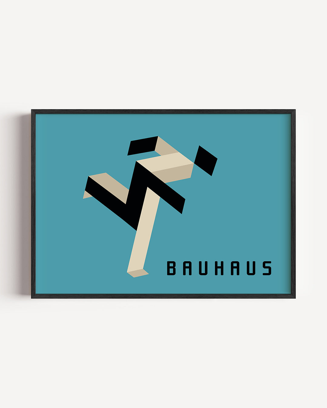 Vorm en beweging – liggende Bauhaus poster als wanddecoratie