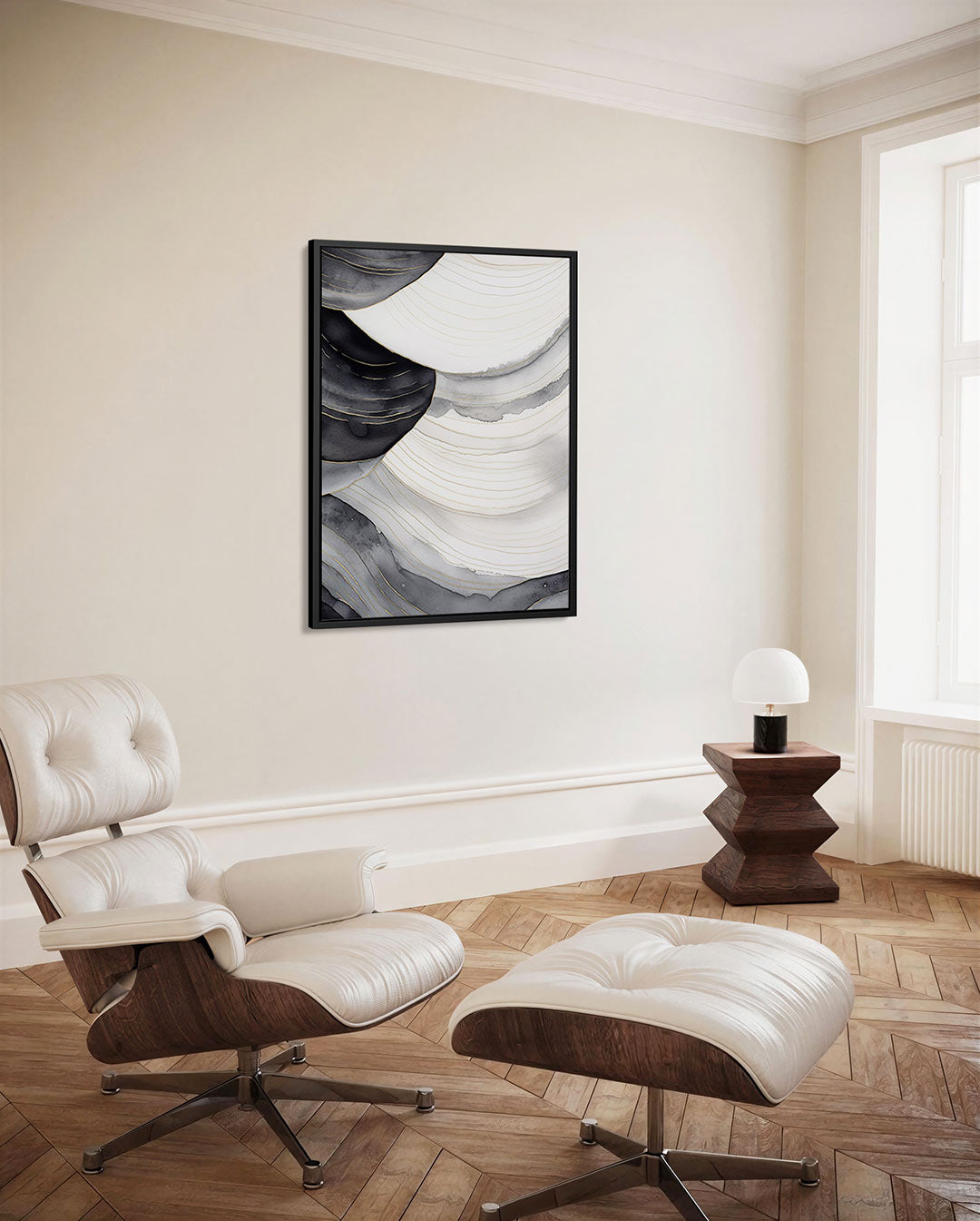 Golvende lijnen compositie – staand wanddecoratie kunstwerk