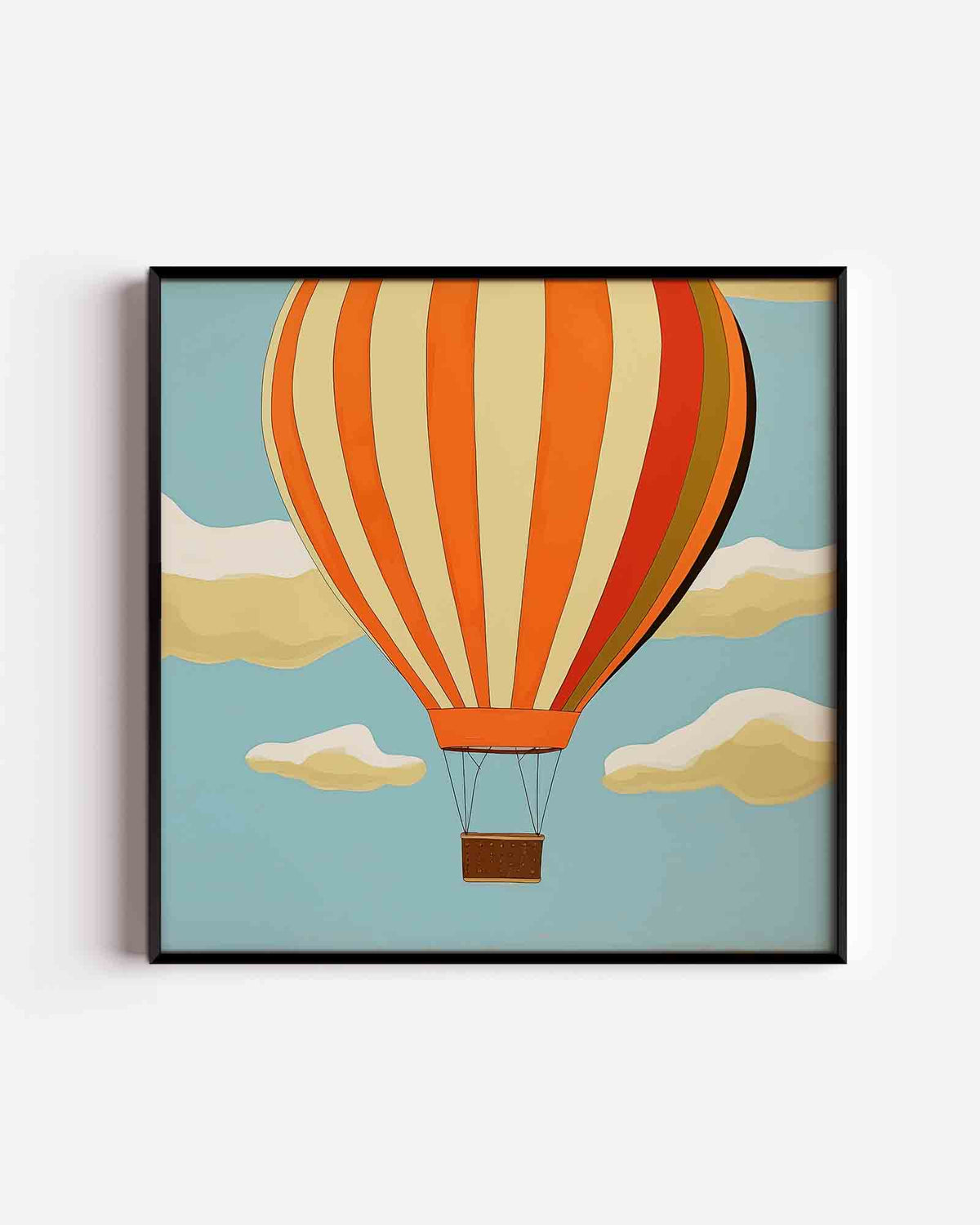 Luchtballon – vierkante poster met kleur en vormen als wanddecoratie