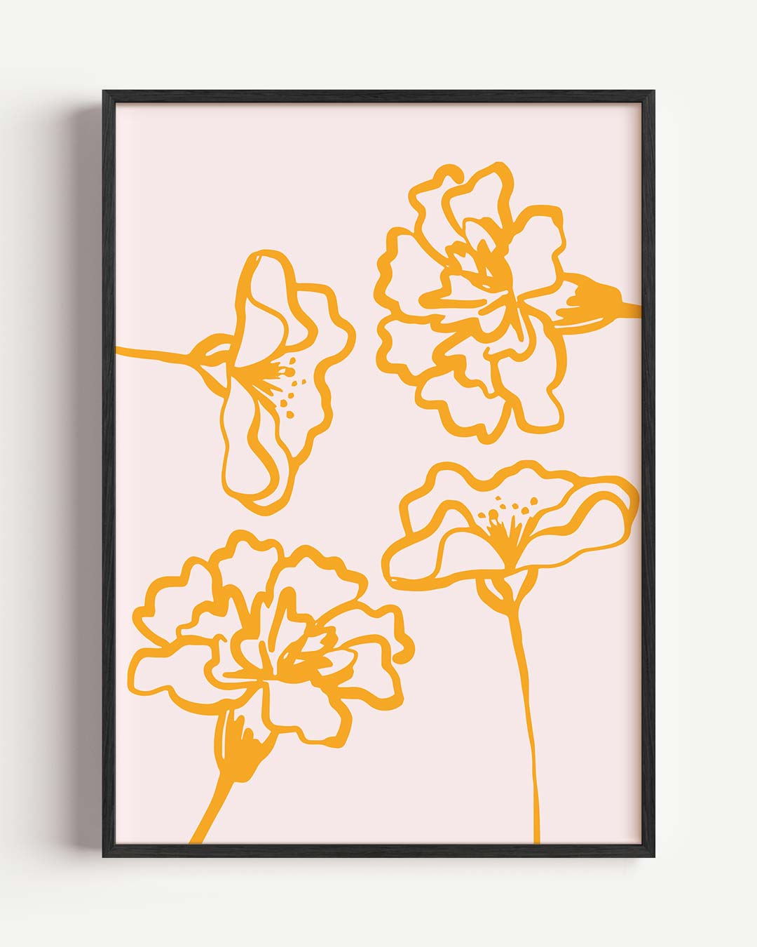Bloeiende Oranje Bloemen – keuken portret poster als wanddecoratie