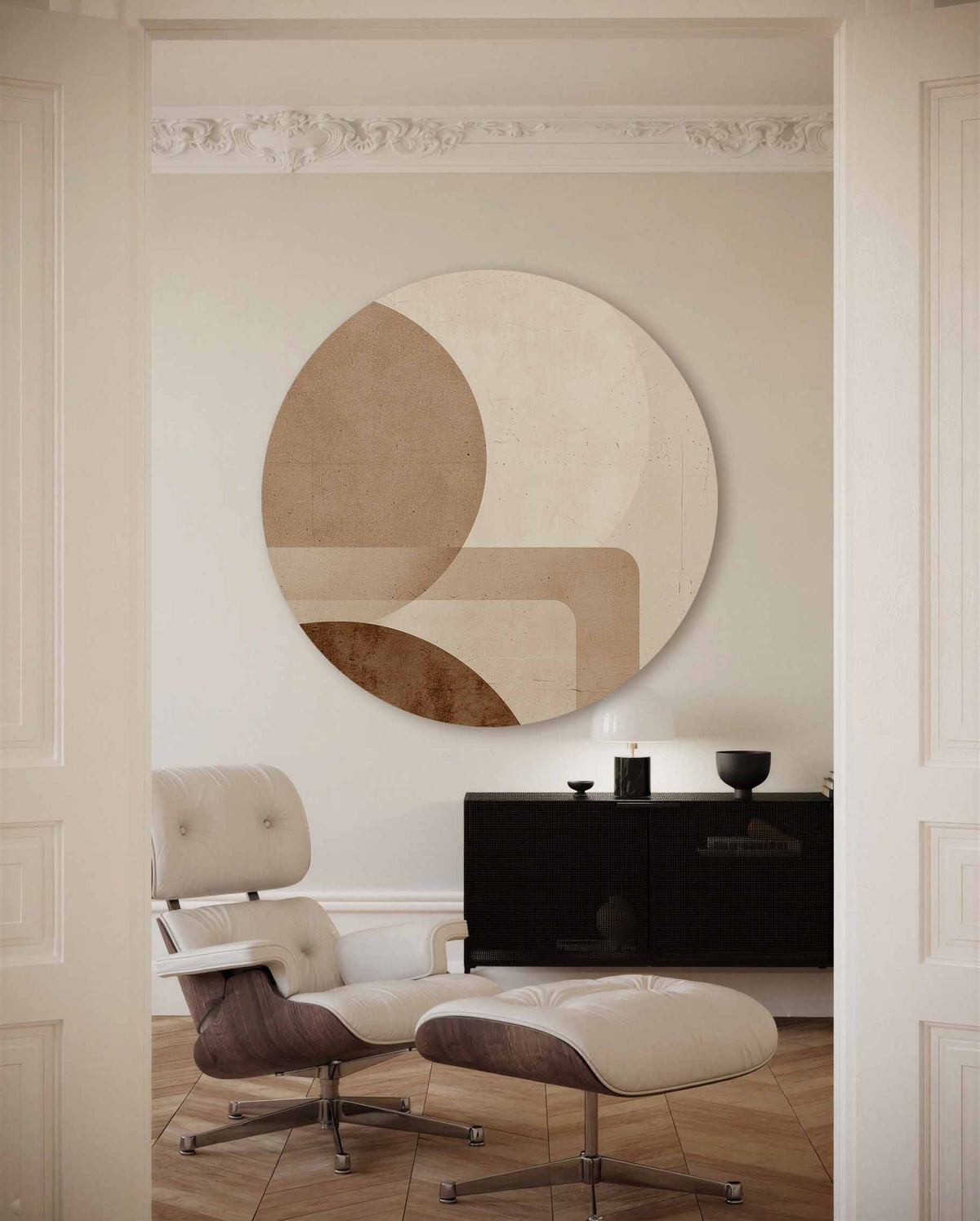 Abstracte vormen – moderne abstracte muurcirkel voor aan de muur