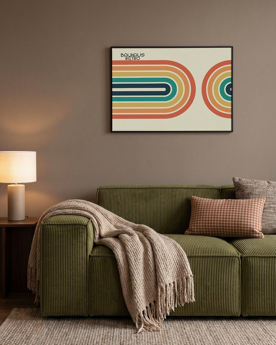 Kleurvolle lijnen – geometrische Bauhaus poster in liggend formaat