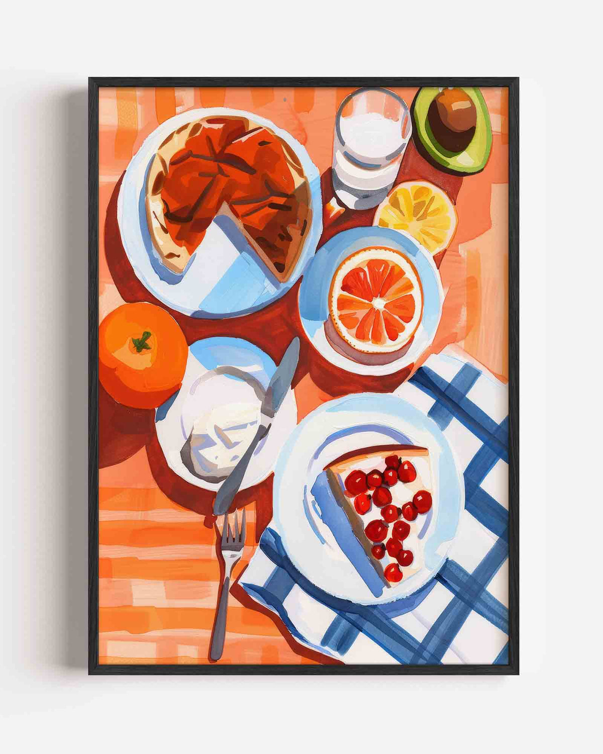 Ontbijt met fruit – keuken portret poster als wanddecoratie