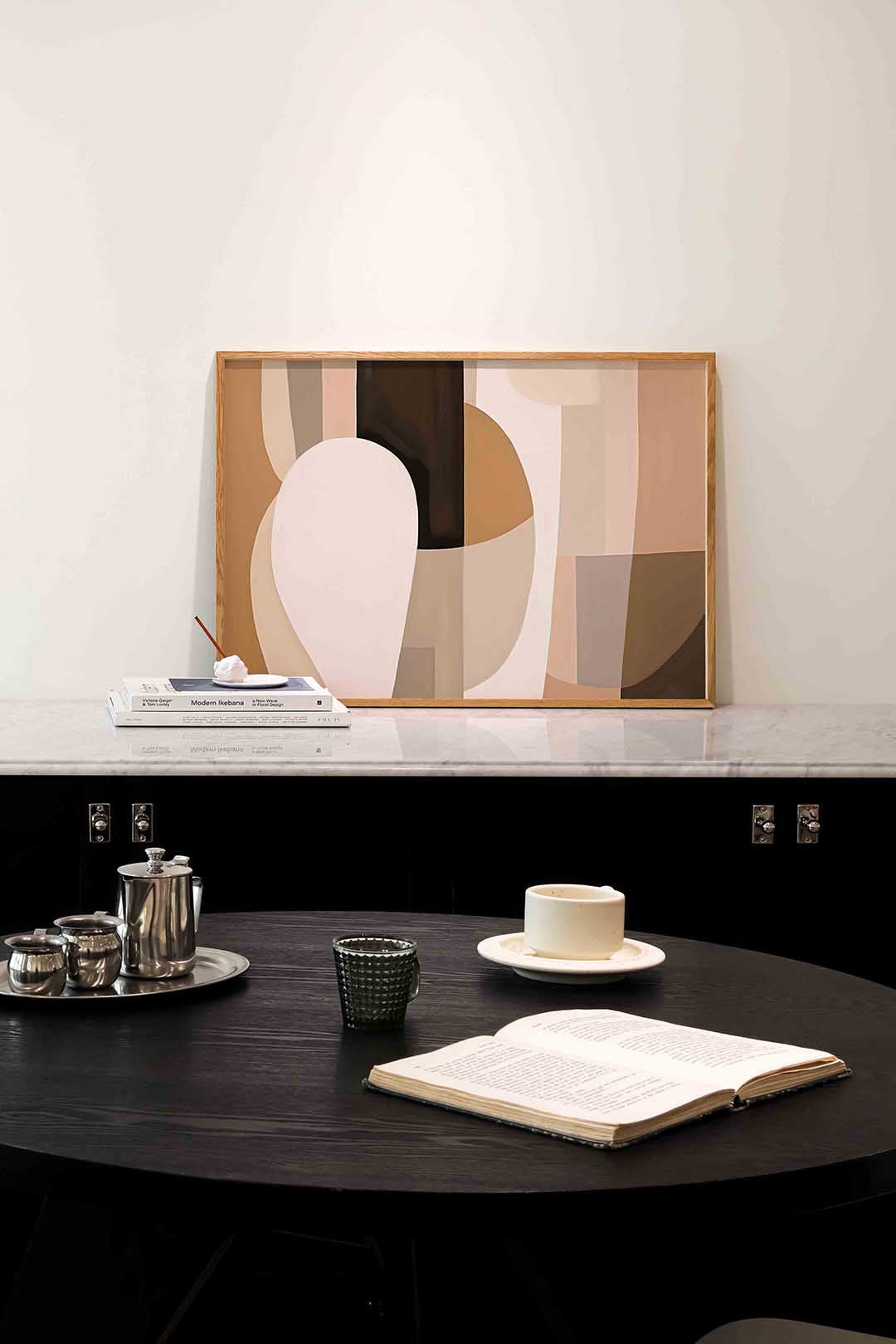 Abstracte vormen – abstracte poster in liggend formaat