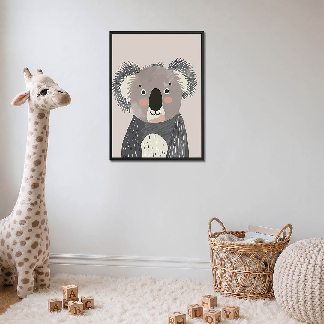 Koala illustratie – moderne staande wandkunst