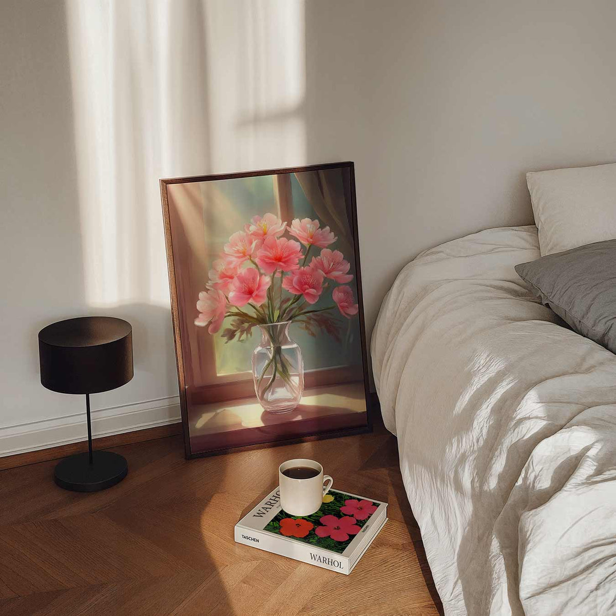 Zonnige Bloemenpracht – staande bloemen wanddecoratie van WallArtistic