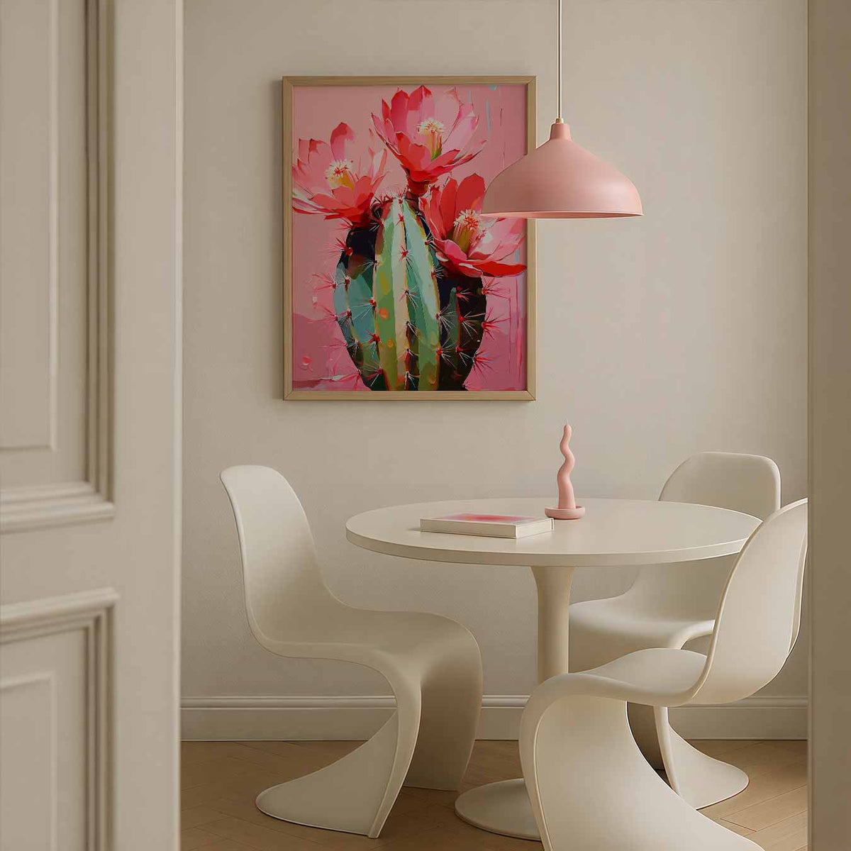 Bloeiende Cactus Kunstposter – staande paas wanddecoratie van WallArtistic
