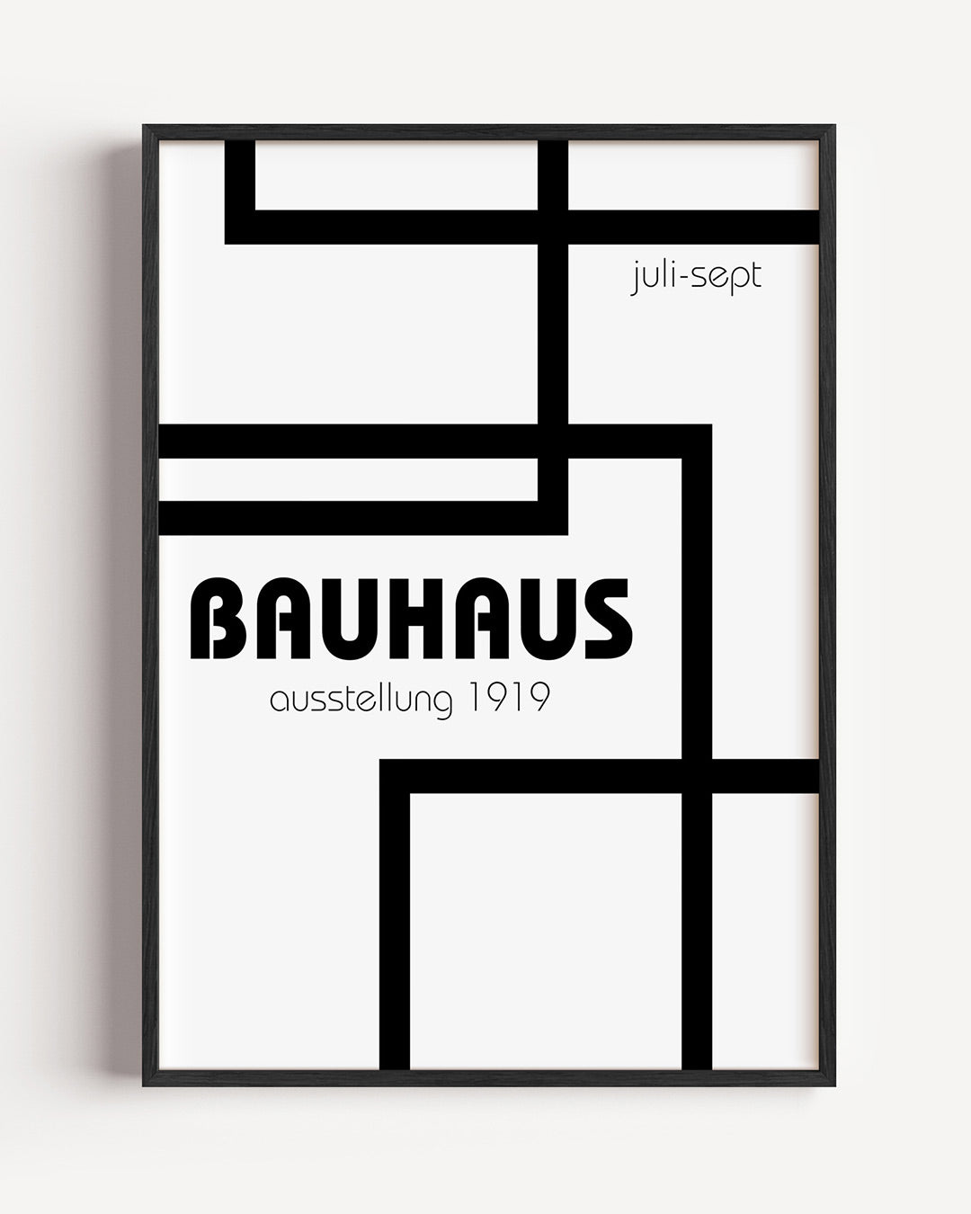 Lijnen en vlakken – staande Bauhaus poster als wanddecoratie