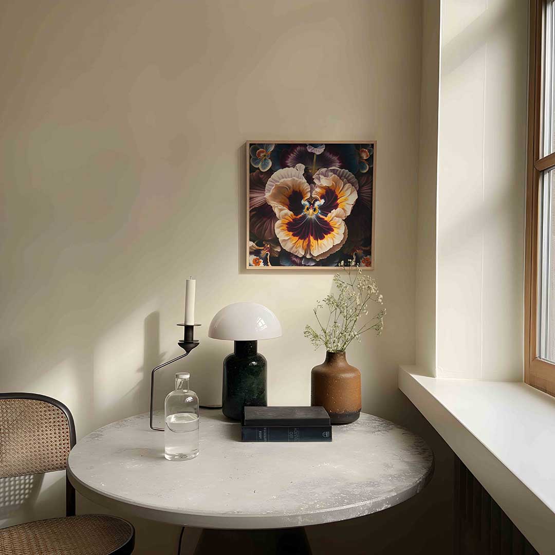 Bloemenexplosie – botanische poster in vierkant formaat