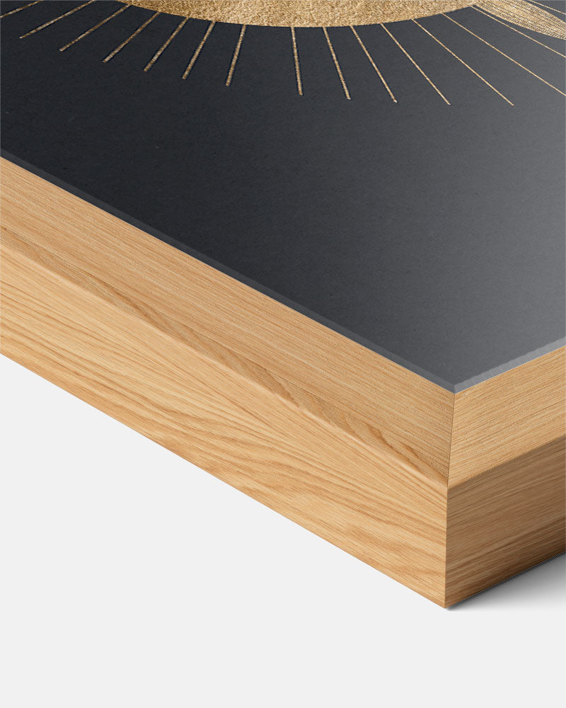 Elegante Gouden Zonsondergang – abstracte textuur poster in staand formaat