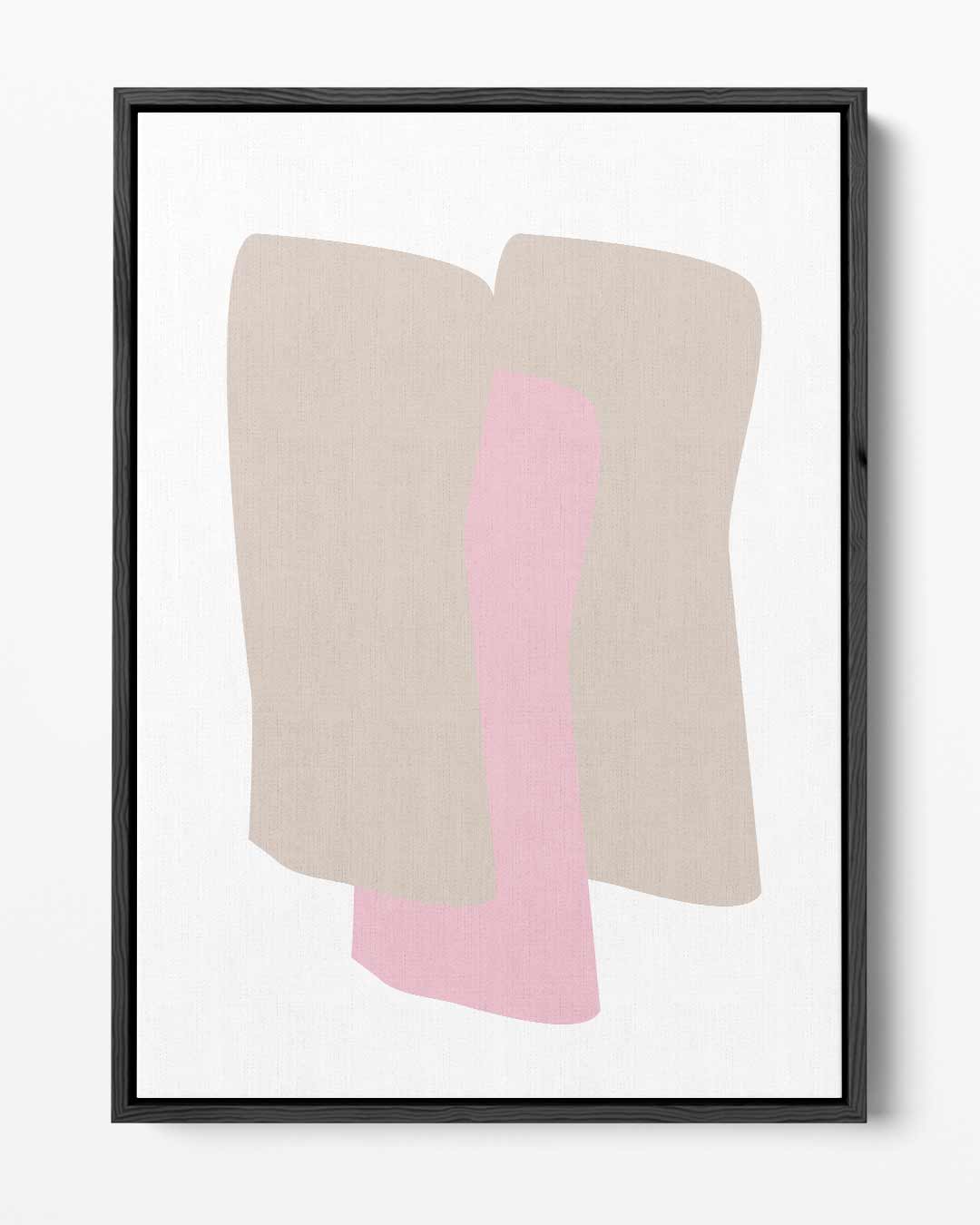Abstracte Vormen in Roze en Beige – portret kunstwerk als wanddecoratie