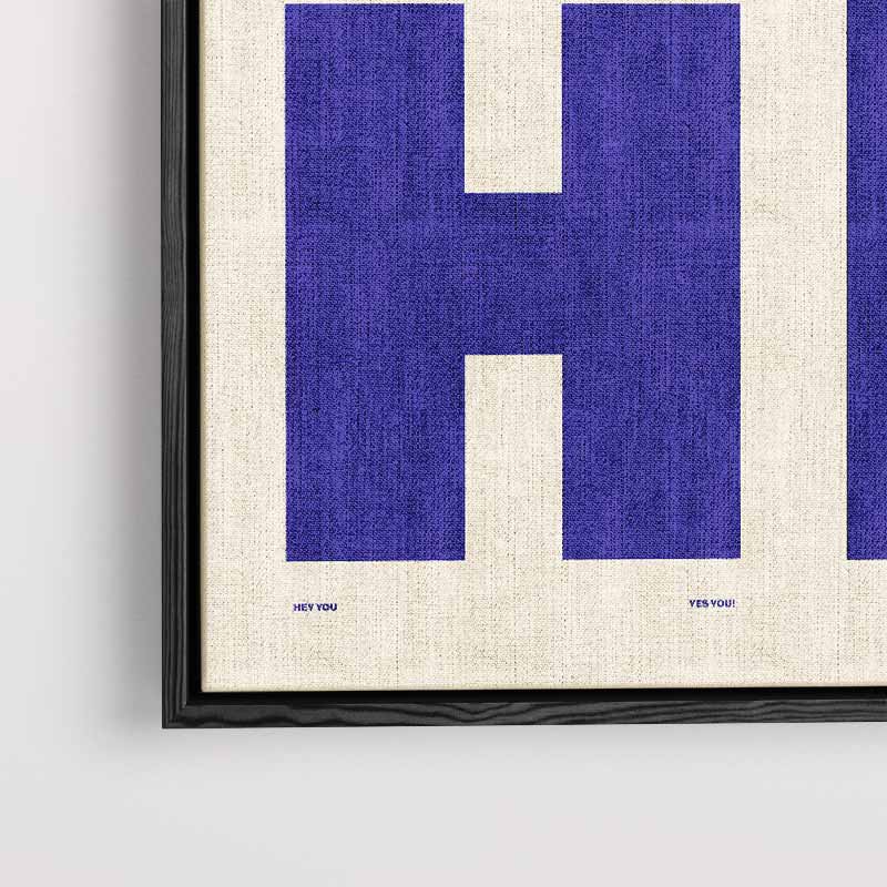 OH HI Wandkunst – kunstwerk met zwarte baklijst