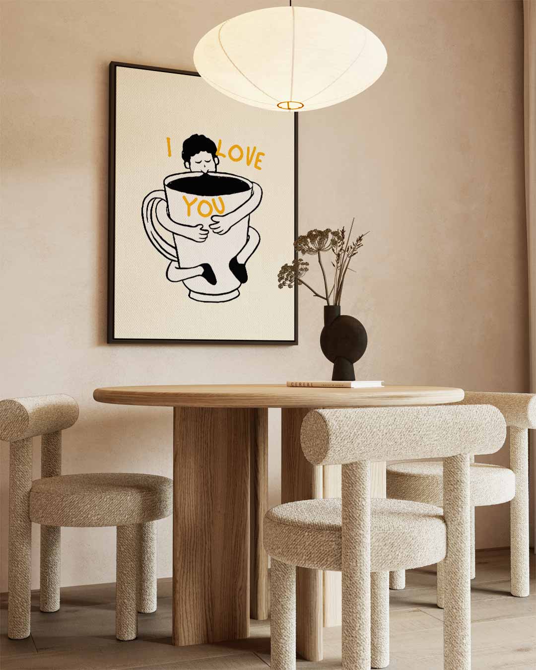 Koffieknuffel – canvas wanddecoratie in portret formaat