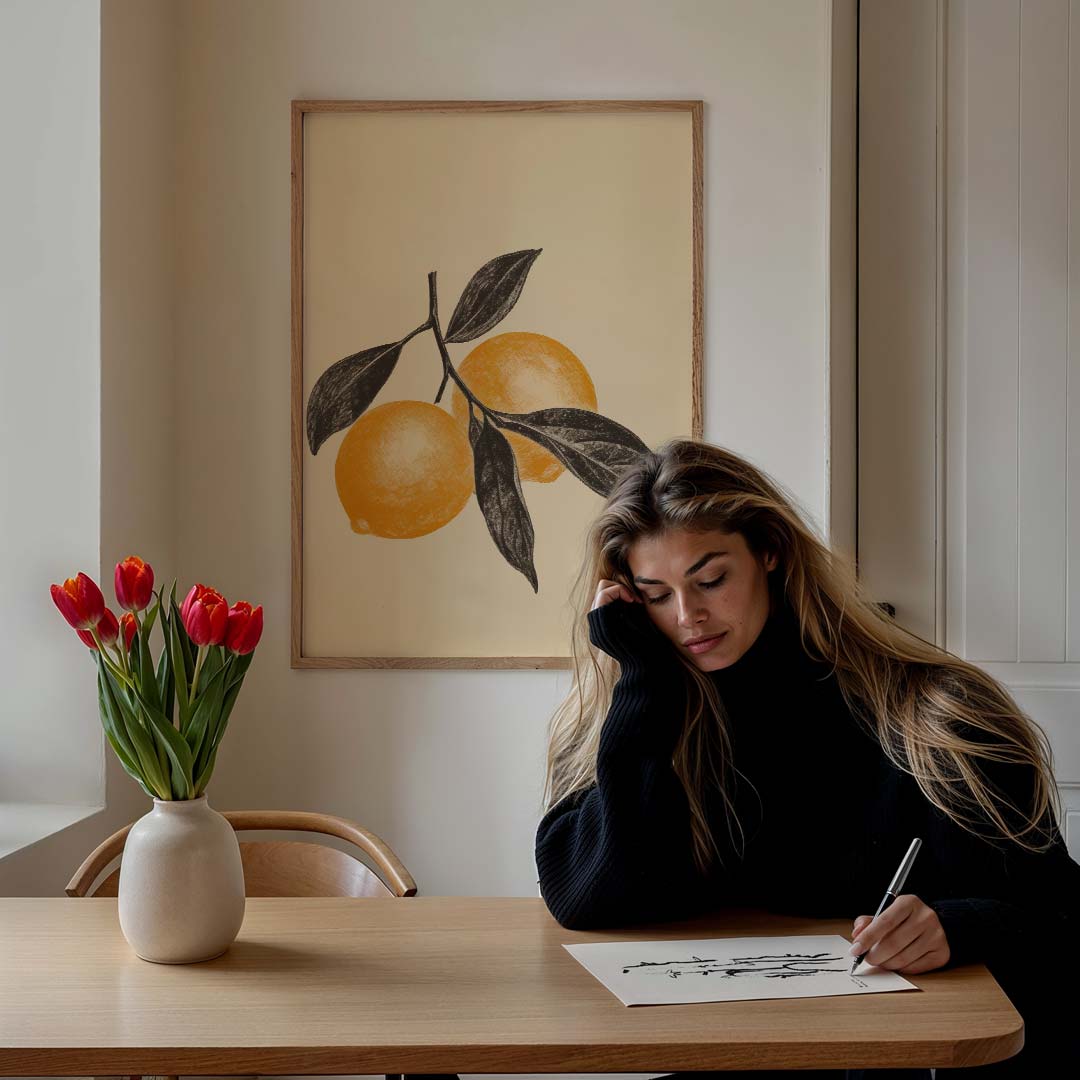 Citrus Charme – staande zomer wanddecoratie van WallArtistic