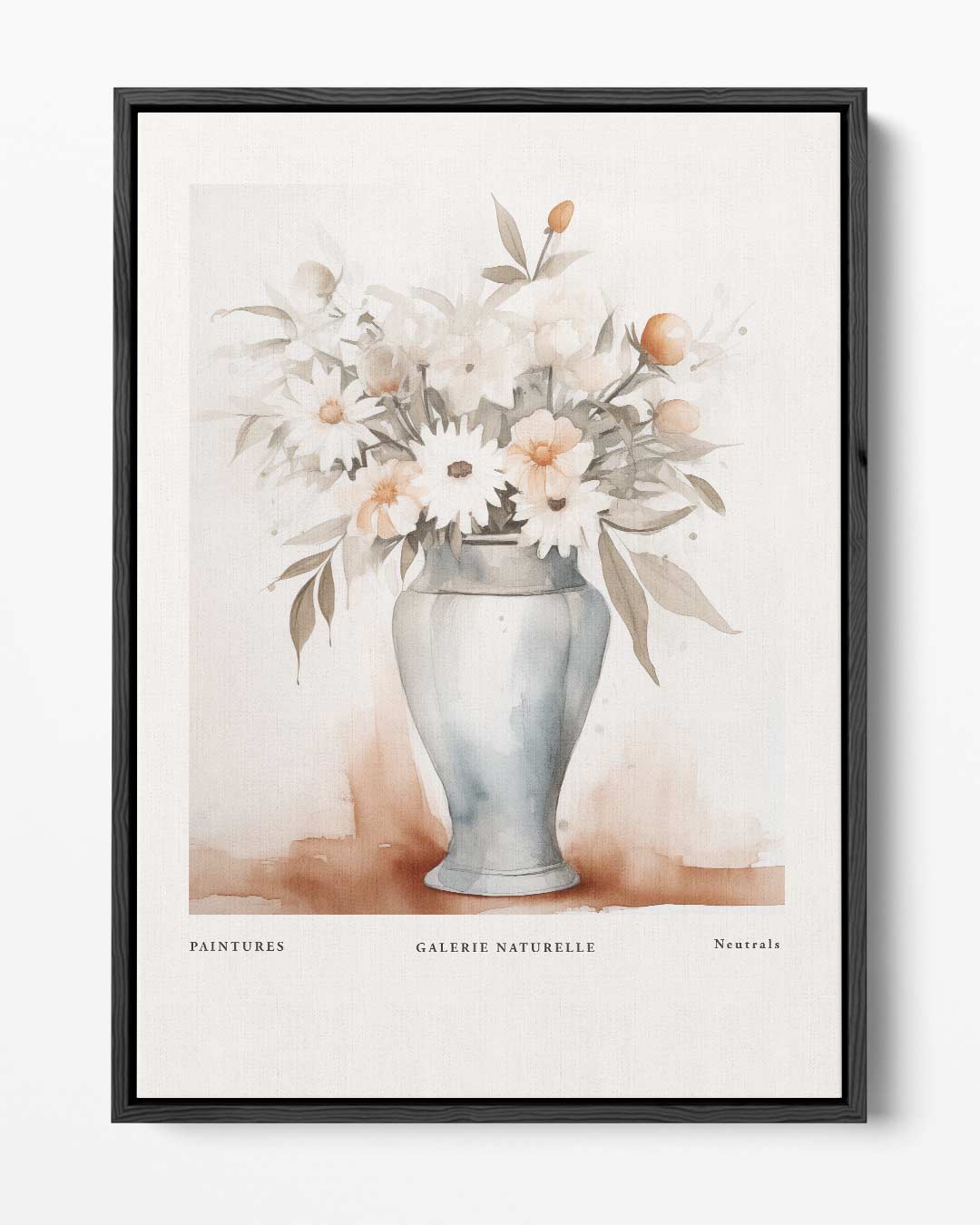 Neutrals Bloemenpracht in Aquarel – portret kunstwerk als wanddecoratie