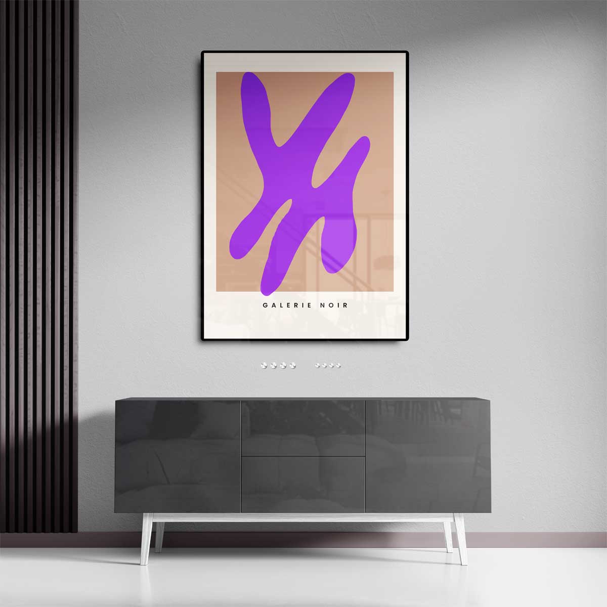 Vrolijke Paarse Abstractie – canvas wanddecoratie in portret formaat