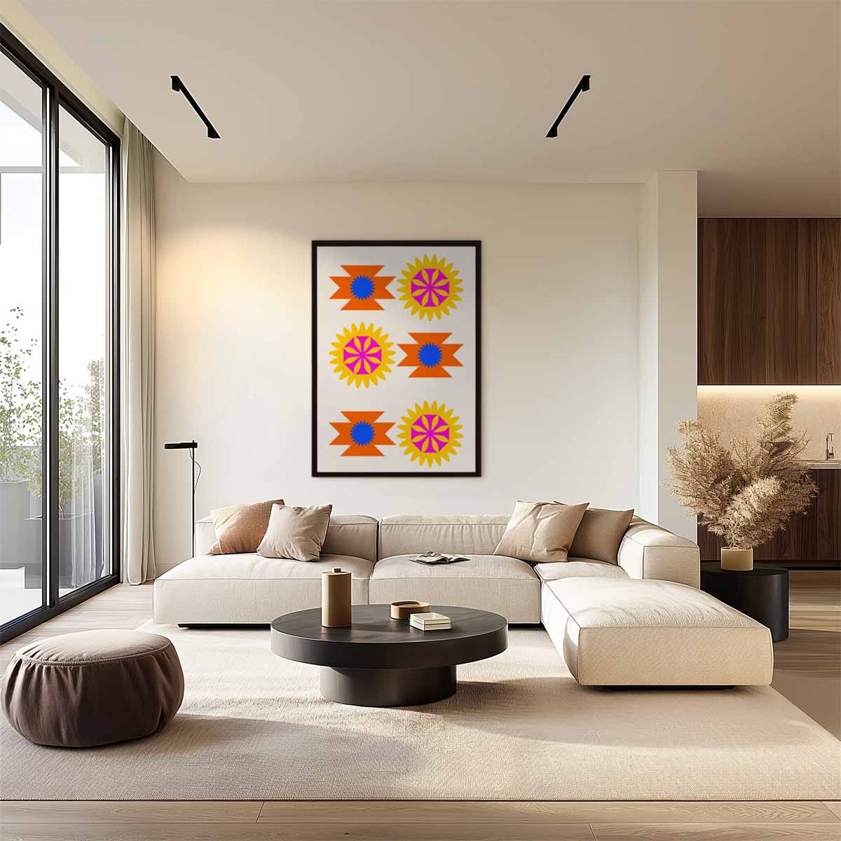 Vrolijke Zomerbloemen Print – plexiglas wanddecoratie in portret formaat