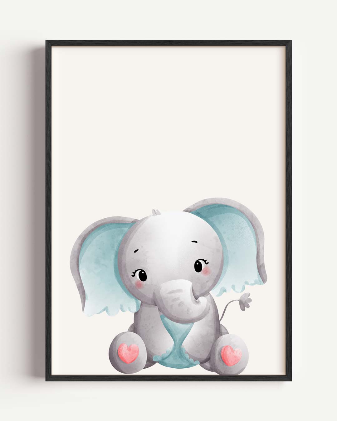 Schattige Olifantenposter – kids portret poster als wanddecoratie