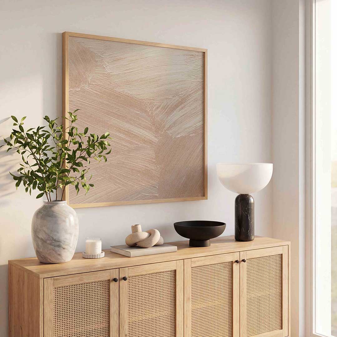 Beige textuur – schilderkunst als moderne vierkante poster