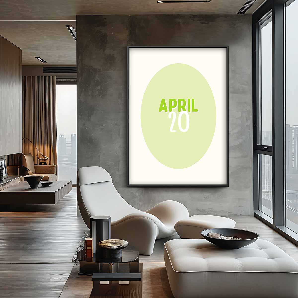 April 20 - Frisse Wanddecoratie – staand kunstwerk voor modern interieur