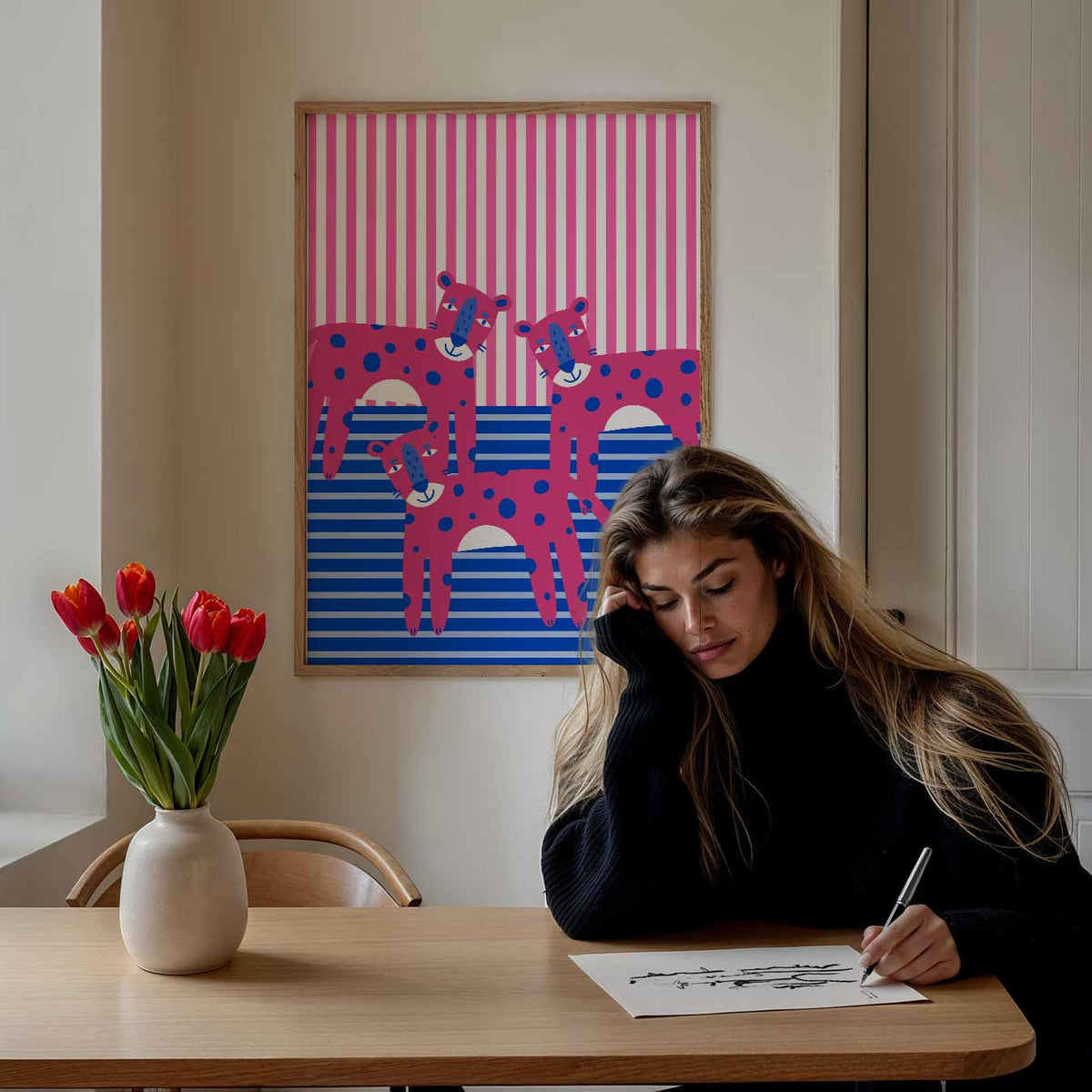 Speelse Luipaarden – staande muurposter voor de kinderkamer