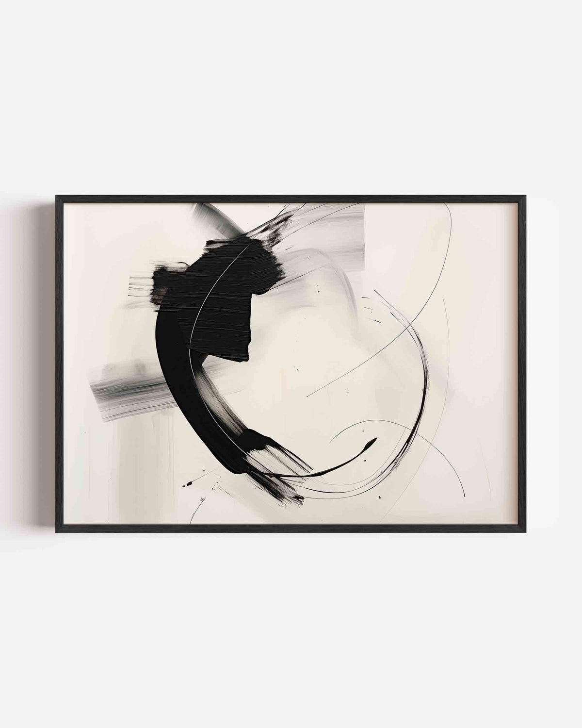 Abstracte zwarte vormen – kleurrijke abstracte landscape poster als wanddecoratie