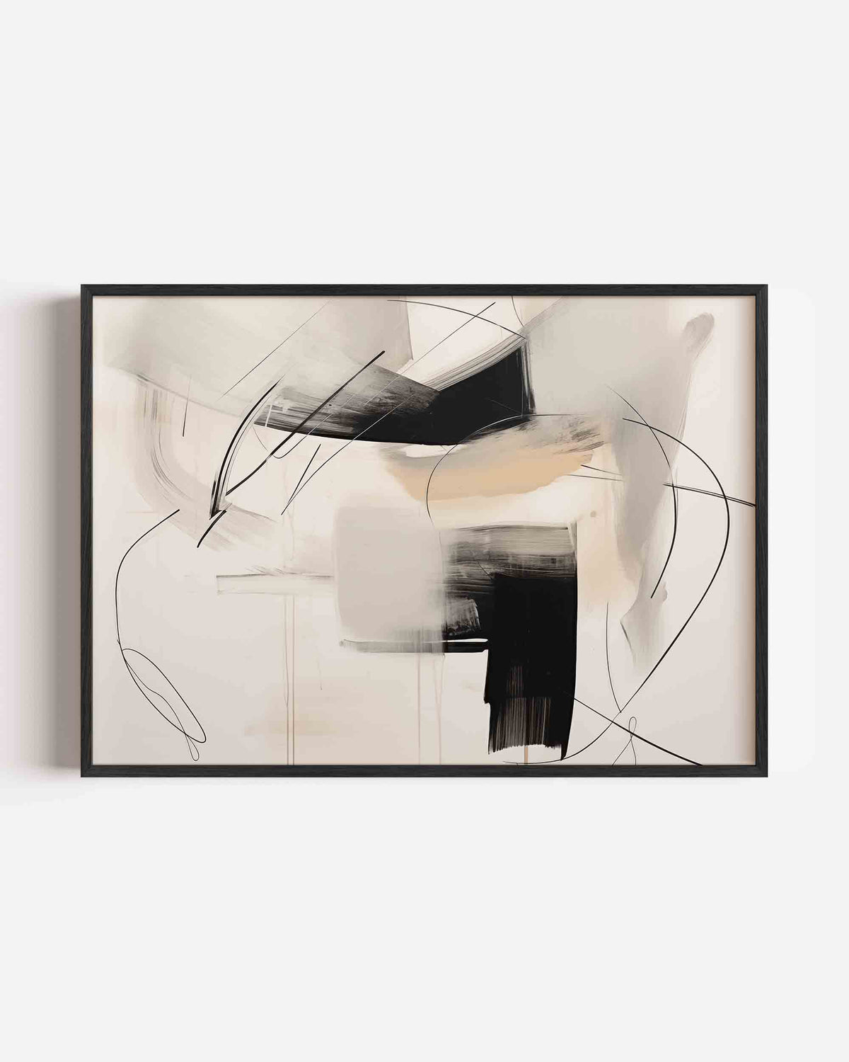 Abstracte lijnen en vlakken – kleurrijke abstracte landscape poster als wanddecoratie