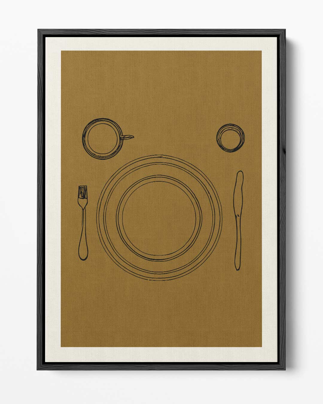 Eenvoudige Eettafelsetting – portret kunstwerk als wanddecoratie