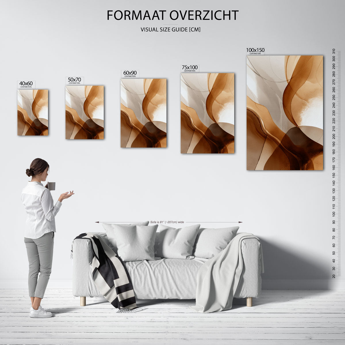 Organische vormen – staande wanddecoratie van WallArtistic