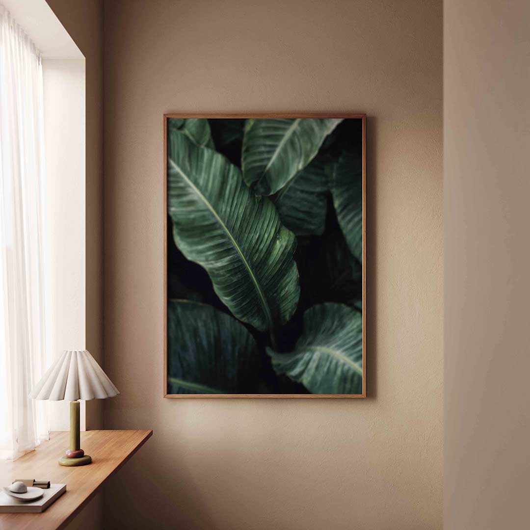 Groene bladeren – staande jungle wanddecoratie van WallArtistic