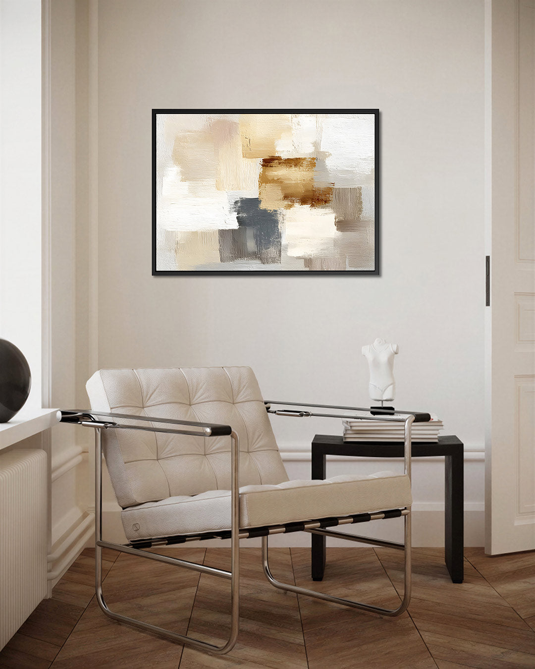 Zachte kleuren compositie – Aardse – kunstwerk op canvas, dibond of plexiglas